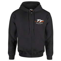 TT MILEAGE ZIPPED BLACK HOODIE 23TT0065